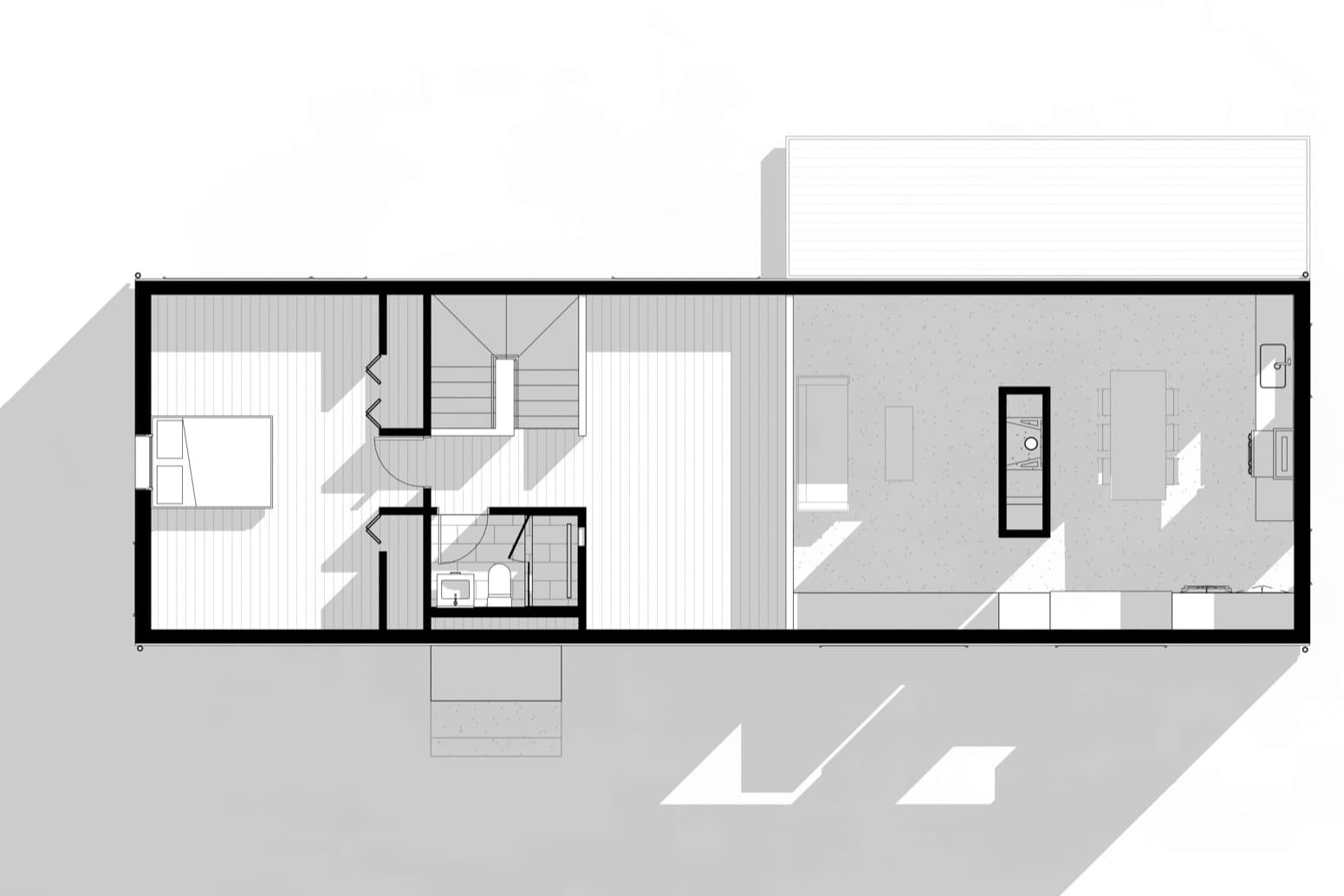 Cabin elevation drawing 2 — exterior view