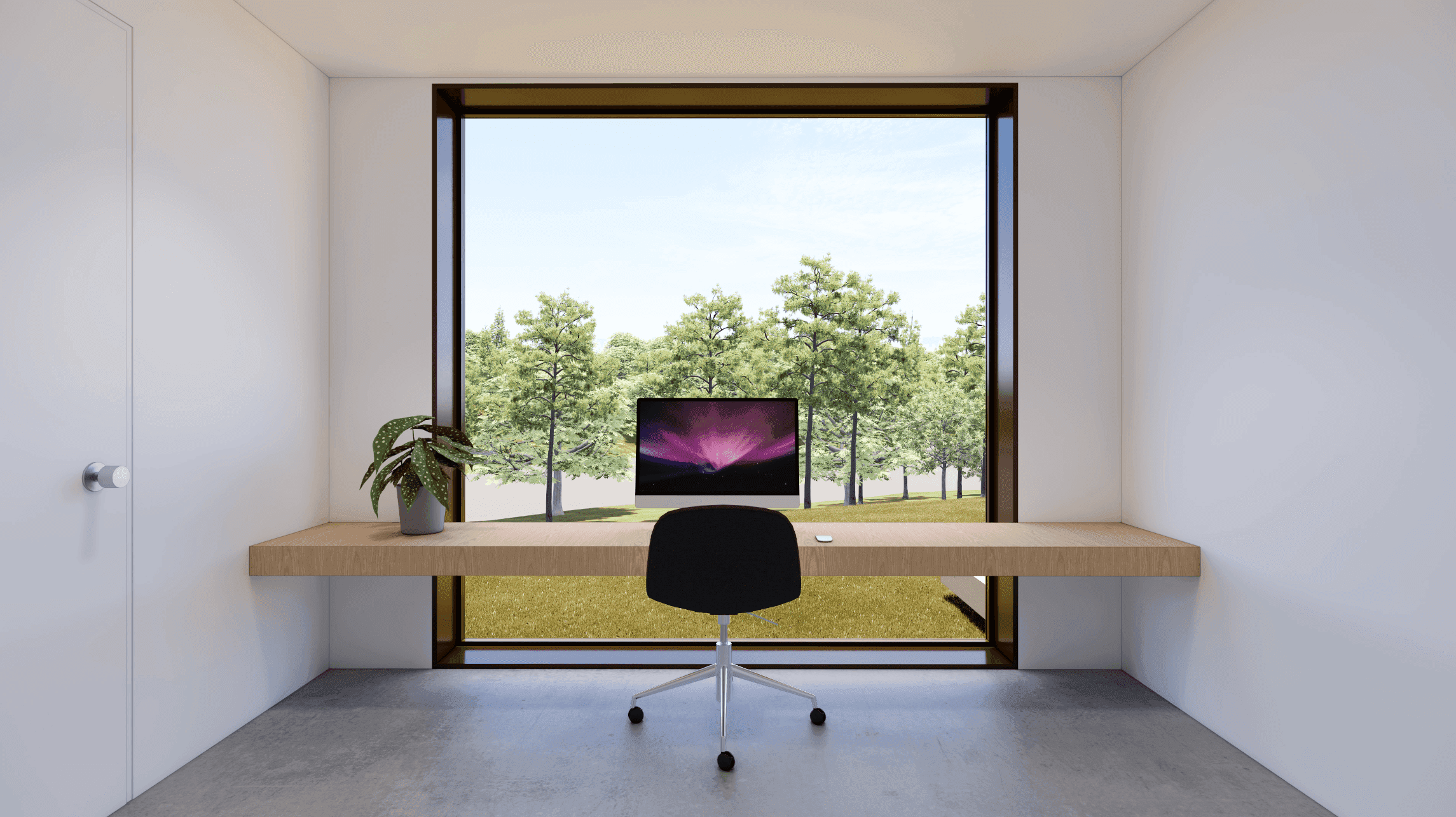 Cabin interior 3D rendering